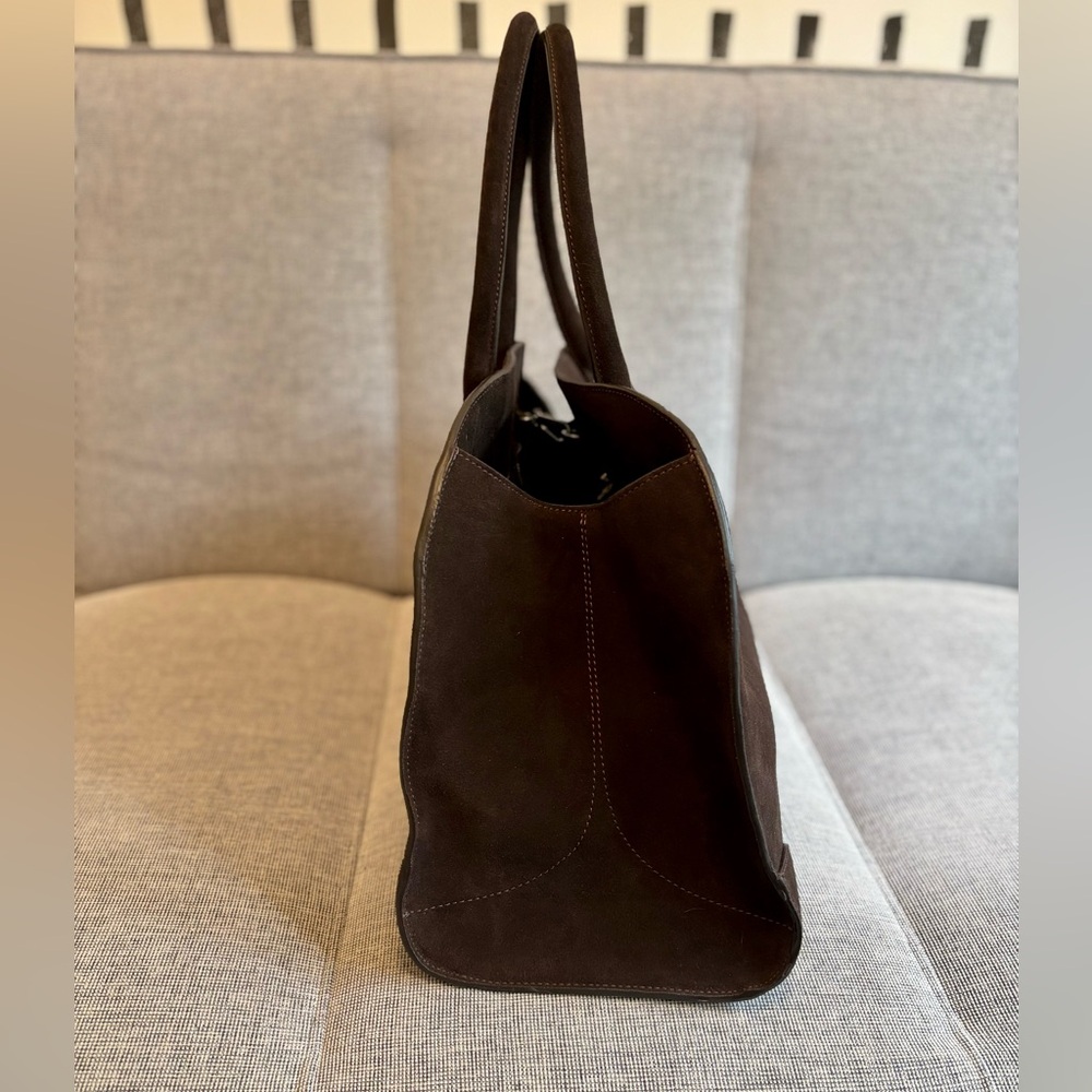 NWT COS Studio Bowling Bag Tote in Dark Brown Suede - Picture 8 of 11